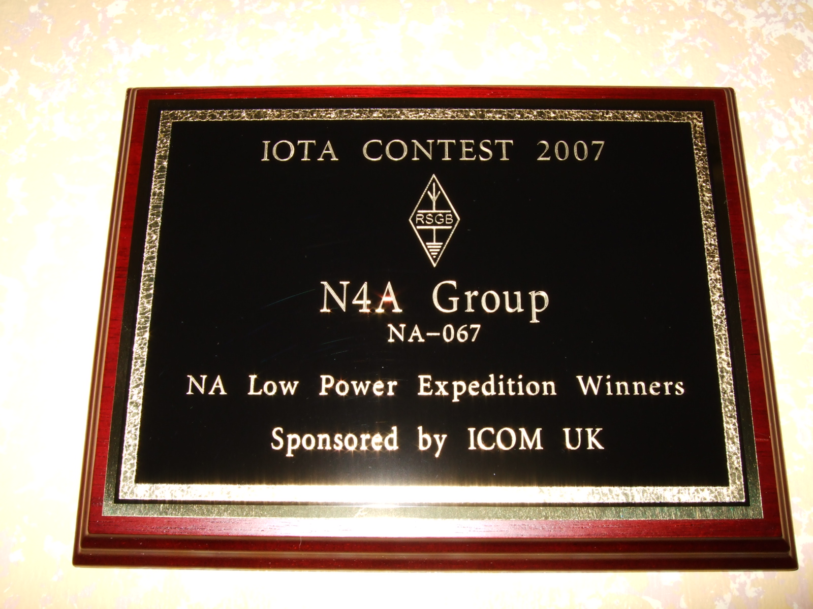 N4A Victory!  Photo of the 2007 NA expedition Plaque